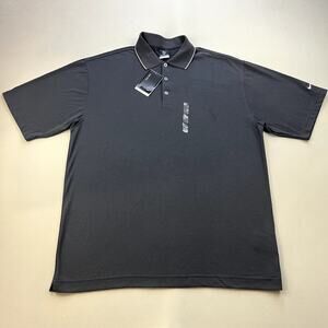 Nike Golf Polo Shirt Adult Large Black Fit Dry Swoosh Logo Sportswear Athletic